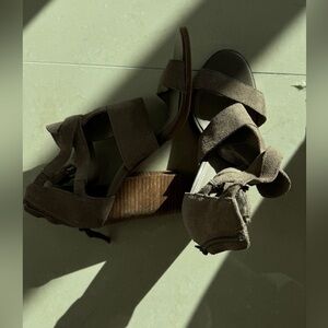 Heeled suede sandals
